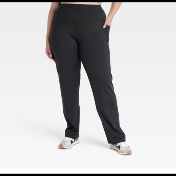 All in Motion Black Straight Leg Pants Versatile Comfort - Picture 1 of 5
